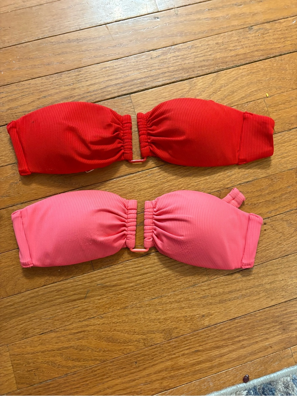 Victoria's Secret Red and Pink Bandeau Bikini Tops
